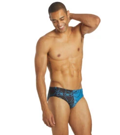 Sporti X ALILscribble Limited Edition Divide Brief Swimsuit -Swimming Shops 7326810996904 blueblack 5a