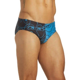 Sporti X ALILscribble Limited Edition Divide Brief Swimsuit -Swimming Shops 7326810996904 blueblack 9a