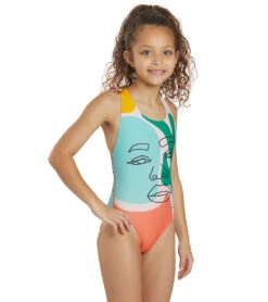 Sporti X ALILscribble Limited Edition Summer Heat Wide Strap Cross Back One Piece Swimsuit Youth (22-28) -Swimming Shops 7326811422888 multi 2a