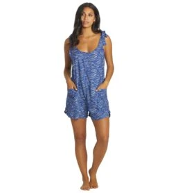 HURLEY Women's Everyday Tie Romper -Swimming Shops 7333622153384 bluecoral 4a