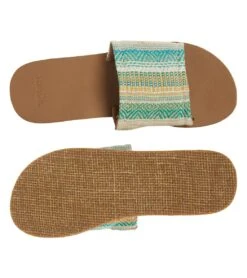 Sanuk Women's Lola Artesano Slide -Swimming Shops 7345927291048 greenmulti 4a