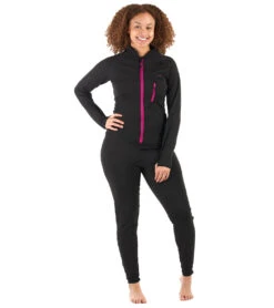 Level Six Women's Vesta Zippered Full Thermal Unisuit -Swimming Shops 7363715891368 black 4a
