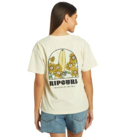 Rip Curl Women's Fields Of Dreams Relaxed Tee -Swimming Shops 7401800368296 bone 3a