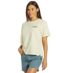 Rip Curl Women's Fields Of Dreams Relaxed Tee -Swimming Shops 7401800368296 bone 5a