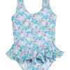 Girls' Botanical Turtles Stella UPF 50+ Ruffle One Piece Swimsuit (Baby)