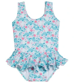Girls' Botanical Turtles Stella UPF 50+ Ruffle One Piece Swimsuit (Baby)