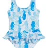 Girls' Botanical Turtles Stella UPF 50+ Ruffle One Piece Swimsuit (Baby)