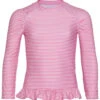Girls' Preppy Pink Stripe UPF 50+ Rash Guard (Baby, Toddler, Little Kid)