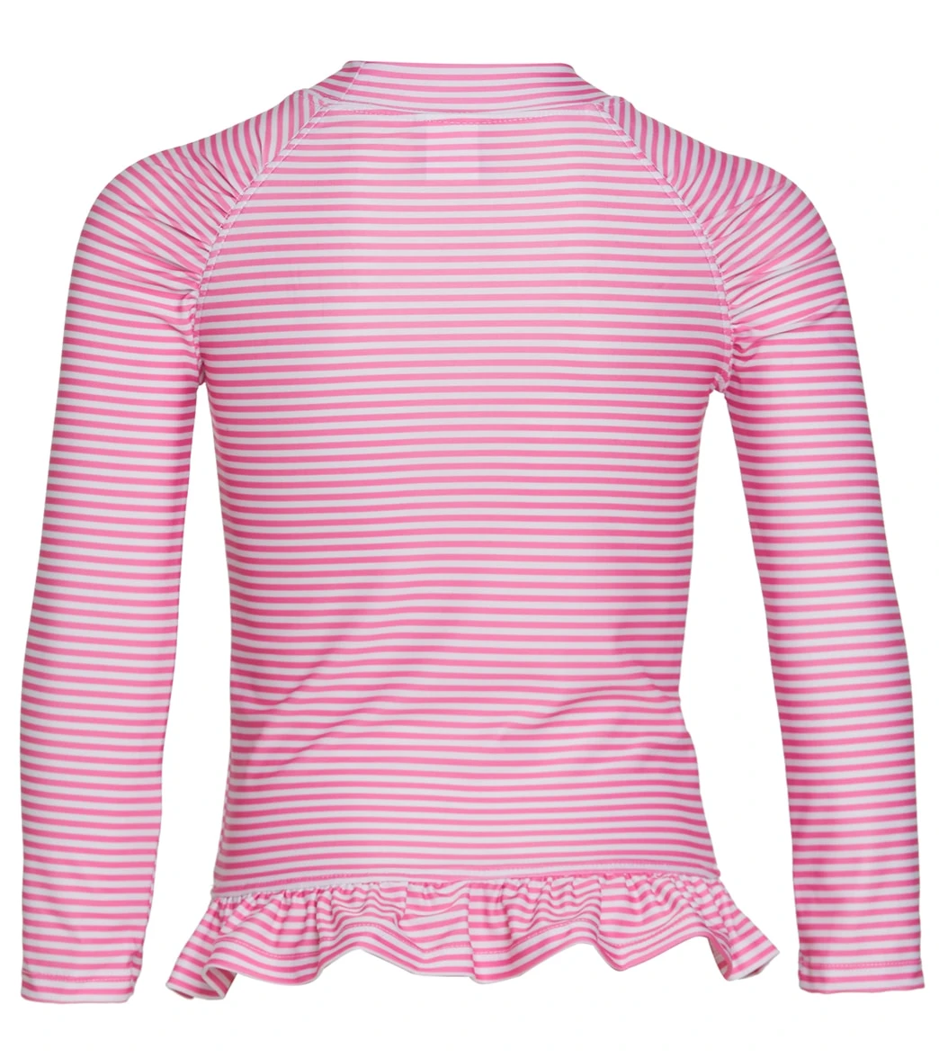 Girls' Preppy Pink Stripe UPF 50+ Rash Guard (Baby, Toddler, Little Kid) 2 Girls' Preppy Pink Stripe UPF 50+ Rash Guard (Baby, Toddler, Little Kid) - Image 2