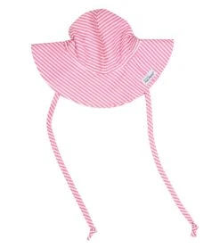 Girls' Preppy Pink Stripe UPF 50+ Floppy Hat