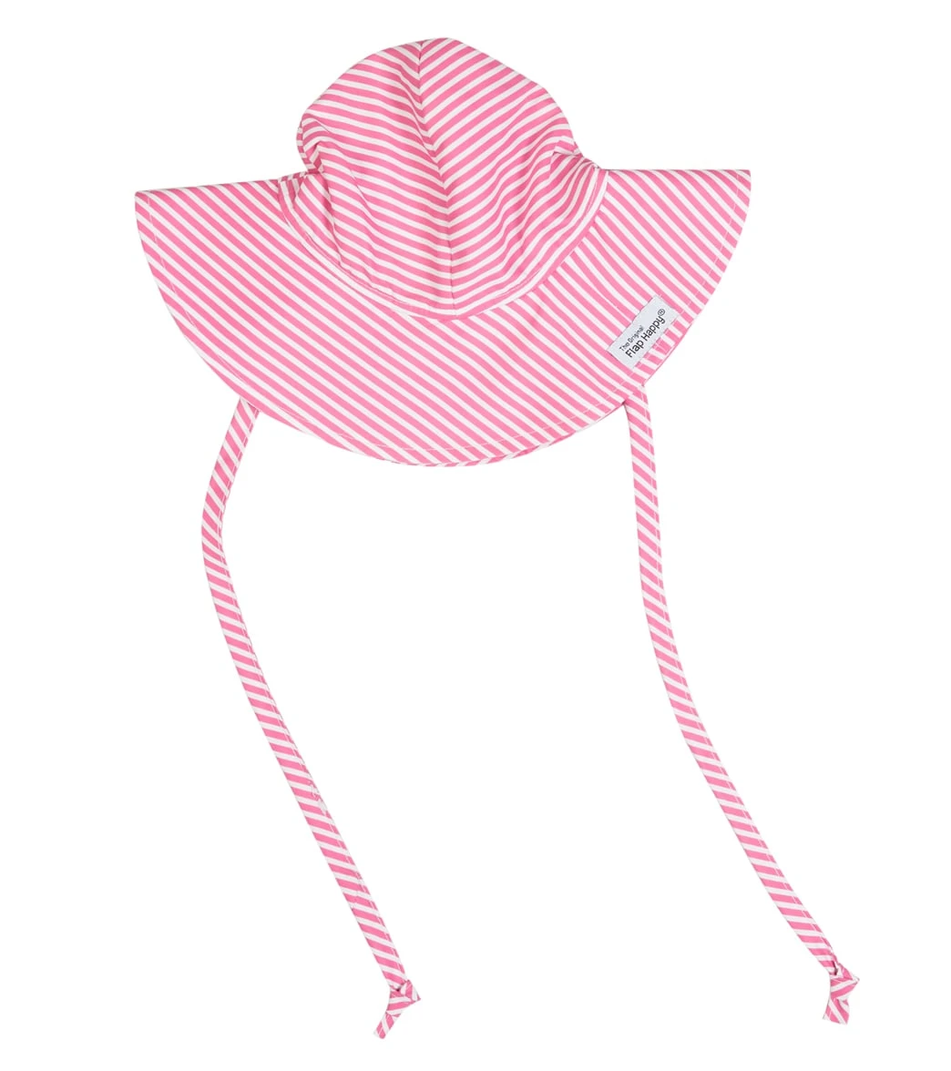 Girls' Preppy Pink Stripe UPF 50+ Floppy Hat 1 Girls' Preppy Pink Stripe UPF 50+ Floppy Hat