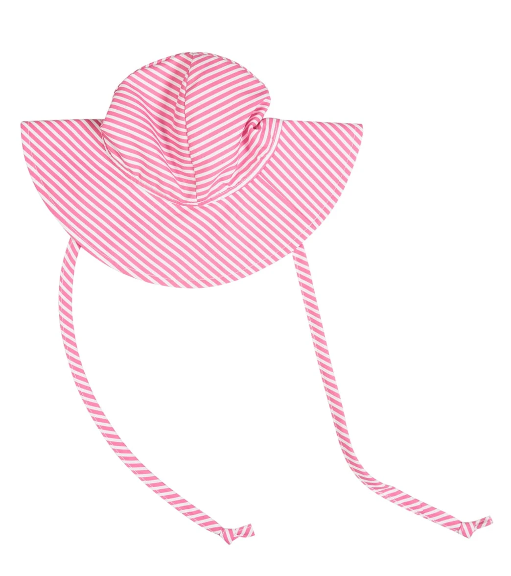 Girls' Preppy Pink Stripe UPF 50+ Floppy Hat 2 Girls' Preppy Pink Stripe UPF 50+ Floppy Hat - Image 2