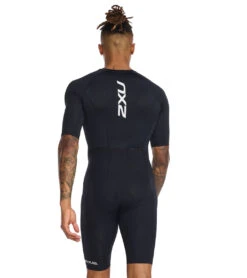 2XU Men's Aero Sleeved Trisuit -Swimming Shops 7412054917288 blackwhite 3a