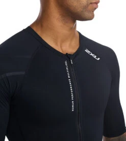 2XU Men's Aero Sleeved Trisuit -Swimming Shops 7412054917288 blackwhite 7a