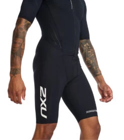 2XU Men's Aero Sleeved Trisuit -Swimming Shops 7412054917288 blackwhite 8a