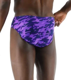 TYR Men's Camo Racer Brief Swimsuit -Swimming Shops 7415993106600 purplecamo 3a