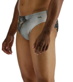TYR Men's Pyrite Racer Brief Swimsuit -Swimming Shops 7416509169832 goldblack 4a