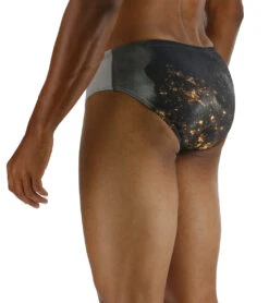 TYR Men's Pyrite Racer Brief Swimsuit -Swimming Shops 7416509169832 goldblack 5a