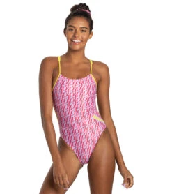 Sporti X Alex & Gretchen Walsh XOXO Tracy Double Strap One Piece Swimsuit -Swimming Shops 7424673677480 pink 5a
