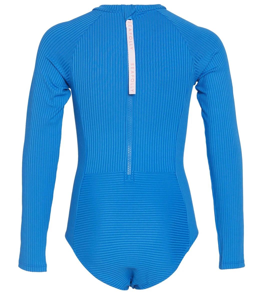 Seafolly Girls' Summer Essentials Long Sleeve One Piece Swimsuit (Big Kid) 2 Seafolly Girls' Summer Essentials Long Sleeve One Piece Swimsuit (Big Kid) - Image 2