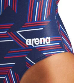 Arena Women's Puzzled Light Drop Back One Piece Swimsuit 8 Arena Women's Puzzled Light Drop Back One Piece Swimsuit -Swimming Shops 7468250038440 navyredmulti 4a