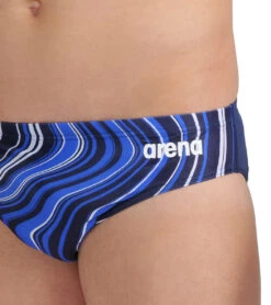 Arena Men's Marbled Brief Swimsuit -Swimming Shops 7468270125224 navynavymulti 4a