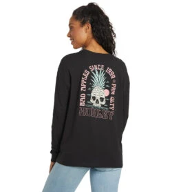 HURLEY Women's Bad Apples Grace Oversize Long Sleeve Tee 6 HURLEY Women's Bad Apples Grace Oversize Long Sleeve Tee -Swimming Shops 7471951282344 caviar 3a