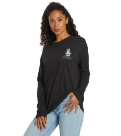 HURLEY Women's Bad Apples Grace Oversize Long Sleeve Tee 7 HURLEY Women's Bad Apples Grace Oversize Long Sleeve Tee -Swimming Shops 7471951282344 caviar 4a