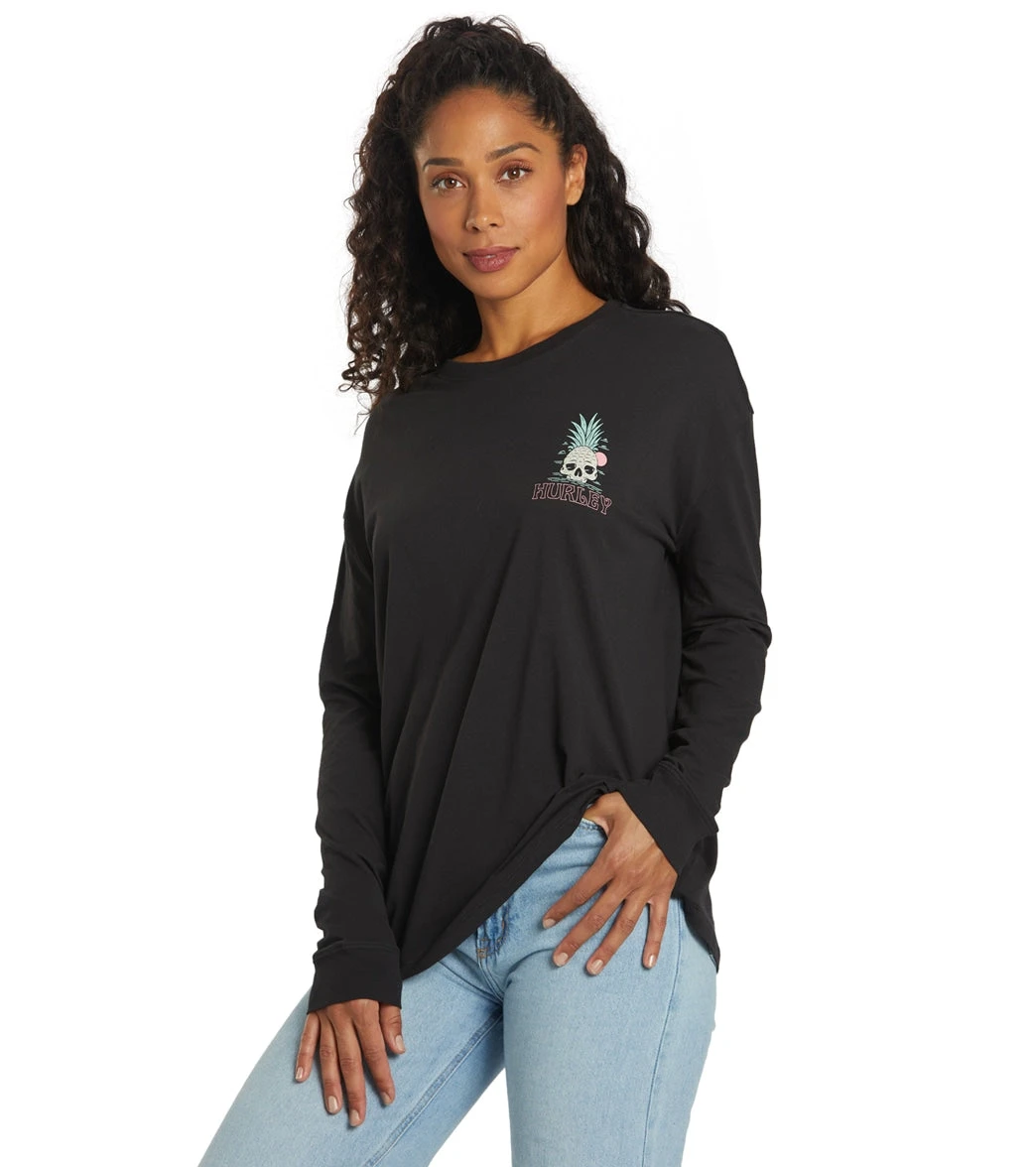 HURLEY Women's Bad Apples Grace Oversize Long Sleeve Tee 4 HURLEY Women's Bad Apples Grace Oversize Long Sleeve Tee - Image 4