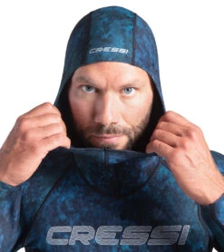 CRESSI 3.5mm Tokugawa Open Cell Hooded Two Piece Wetsuit -Swimming Shops 7484568469672 bluecamo 4a