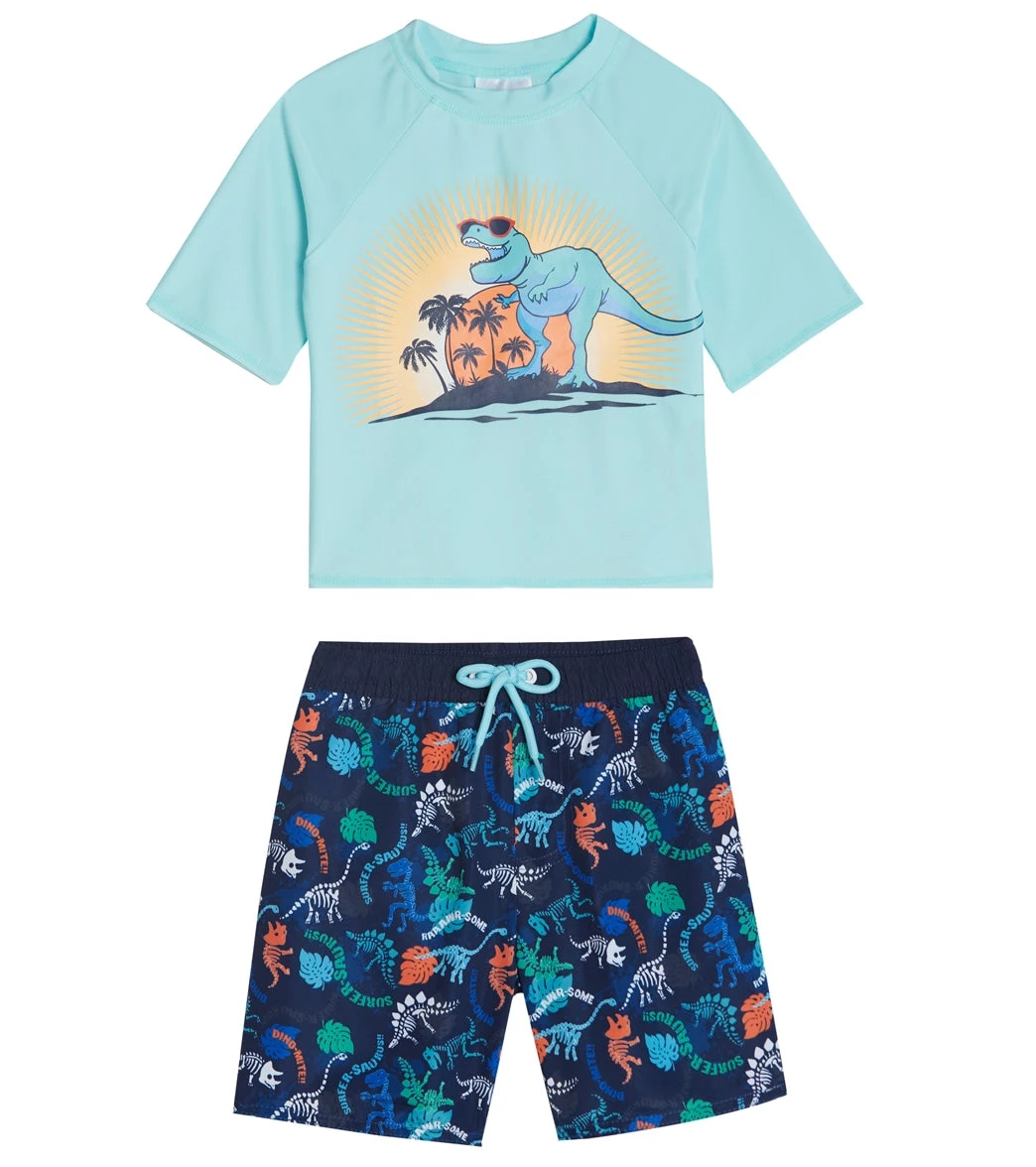 Boys' Dino Sunset Short Sleeve Rashguard Set (Baby, Toddler) 1 Boys' Dino Sunset Short Sleeve Rashguard Set (Baby, Toddler)