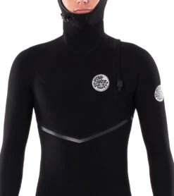 Rip Curl Men's 4/3mm E-Bomb Long Sleeve Zip Free Hooded Fullsuit Wetsuit -Swimming Shops 7510130491560 black 6a