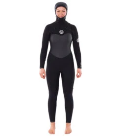 Rip Curl Women's 6/4 Flashbomb Long Sleeve Hooded Chest Zip Fullsuit Wetsuit