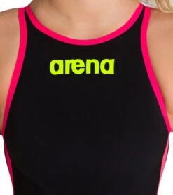 Arena Women's Powerskin R-evo+ Open Water Closed Back Tech Suit Swimsuit -Swimming Shops 7529997107368 blackfluoyellow 4a