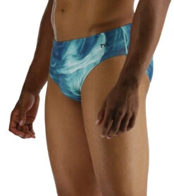 TYR Men's Mezio Racer Brief Swimsuit -Swimming Shops 7539494682792 tealmulti 4a