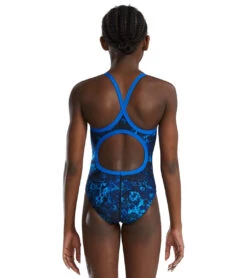 TYR Girls' Diploria Diamondfit One Piece Swimsuit -Swimming Shops 7539512508584 blue 3a