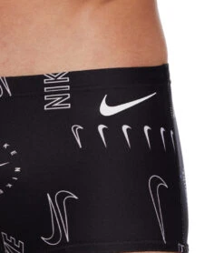 Nike Men's HydraStrong Multi Print Square Leg Swimsuit -Swimming Shops 7547163279528 black 4a