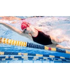 HydroLast Piped Thin Strap One Piece Swimsuit -Swimming Shops 7595852628136 blackmaroon 5a