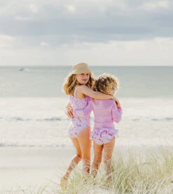 Girls' Diving Diva Long Sleeve Two Piece Rashguard Set (Baby, Toddler, Little Kid) -Swimming Shops 7601446420648 pink 5a