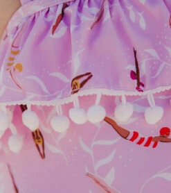 Girls' Diving Diva One Shoulder Frill One Piece Swimsuit (Toddler, Little Kid, Big Kid) -Swimming Shops 7601446486184 pink 3a