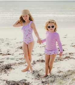 Girls' Diving Diva One Shoulder Frill One Piece Swimsuit (Toddler, Little Kid, Big Kid) -Swimming Shops 7601446486184 pink 4a