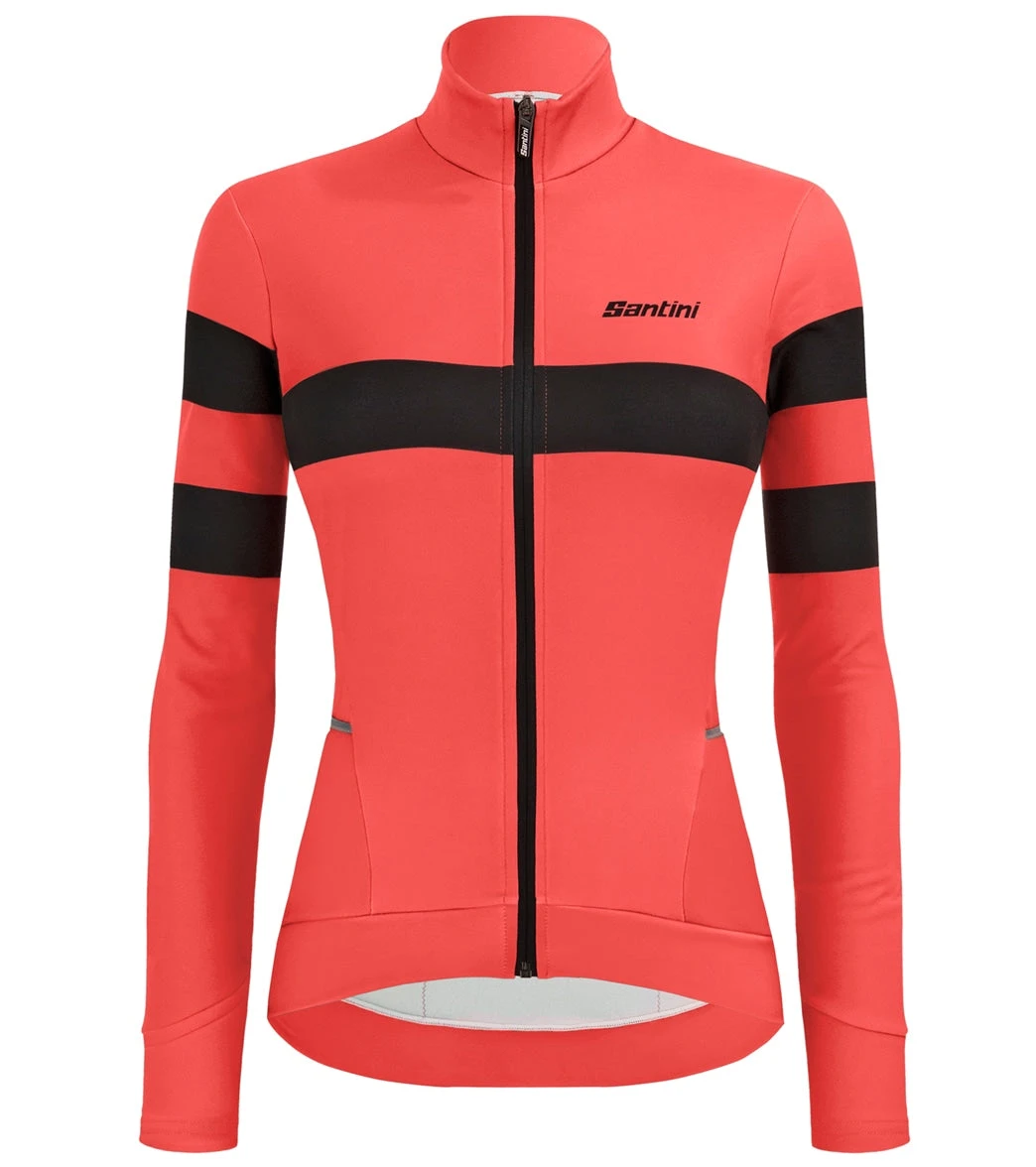 Santini Women's Coral Bengal Long Sleeve Jersey 1 Santini Women's Coral Bengal Long Sleeve Jersey
