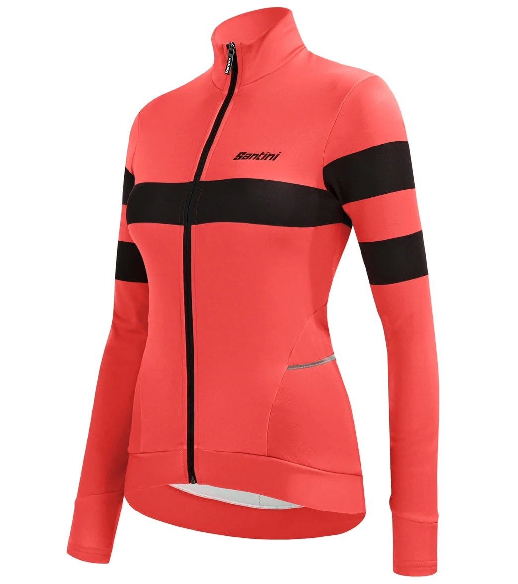 Santini Women's Coral Bengal Long Sleeve Jersey 2 Santini Women's Coral Bengal Long Sleeve Jersey - Image 2