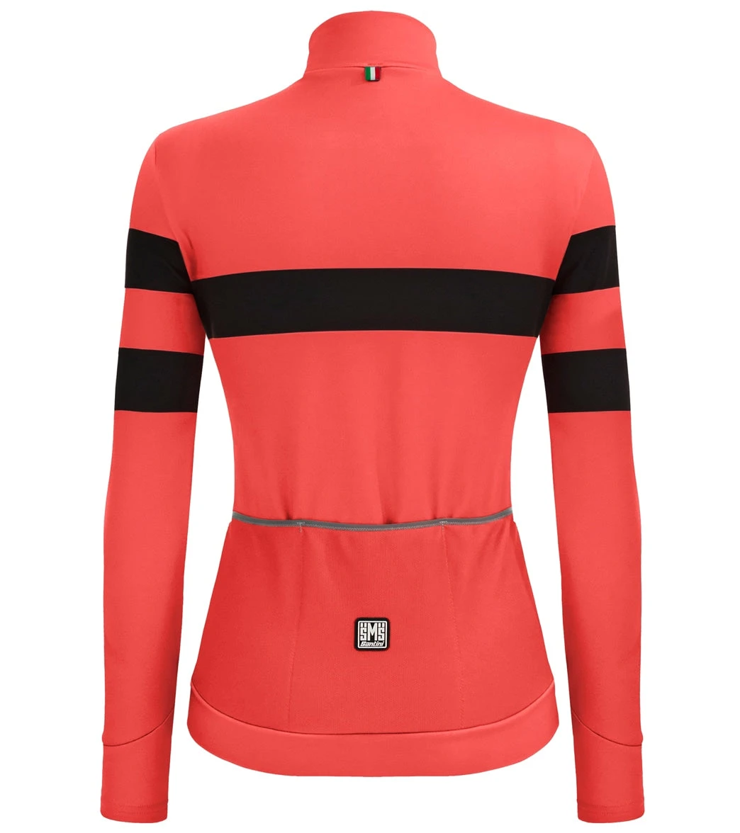 Santini Women's Coral Bengal Long Sleeve Jersey 3 Santini Women's Coral Bengal Long Sleeve Jersey - Image 3