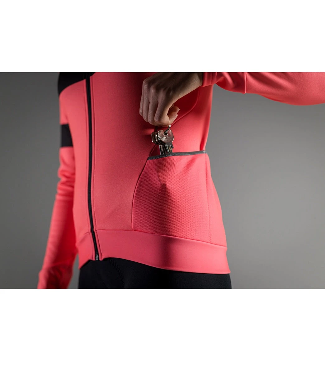 Santini Women's Coral Bengal Long Sleeve Jersey 4 Santini Women's Coral Bengal Long Sleeve Jersey - Image 4