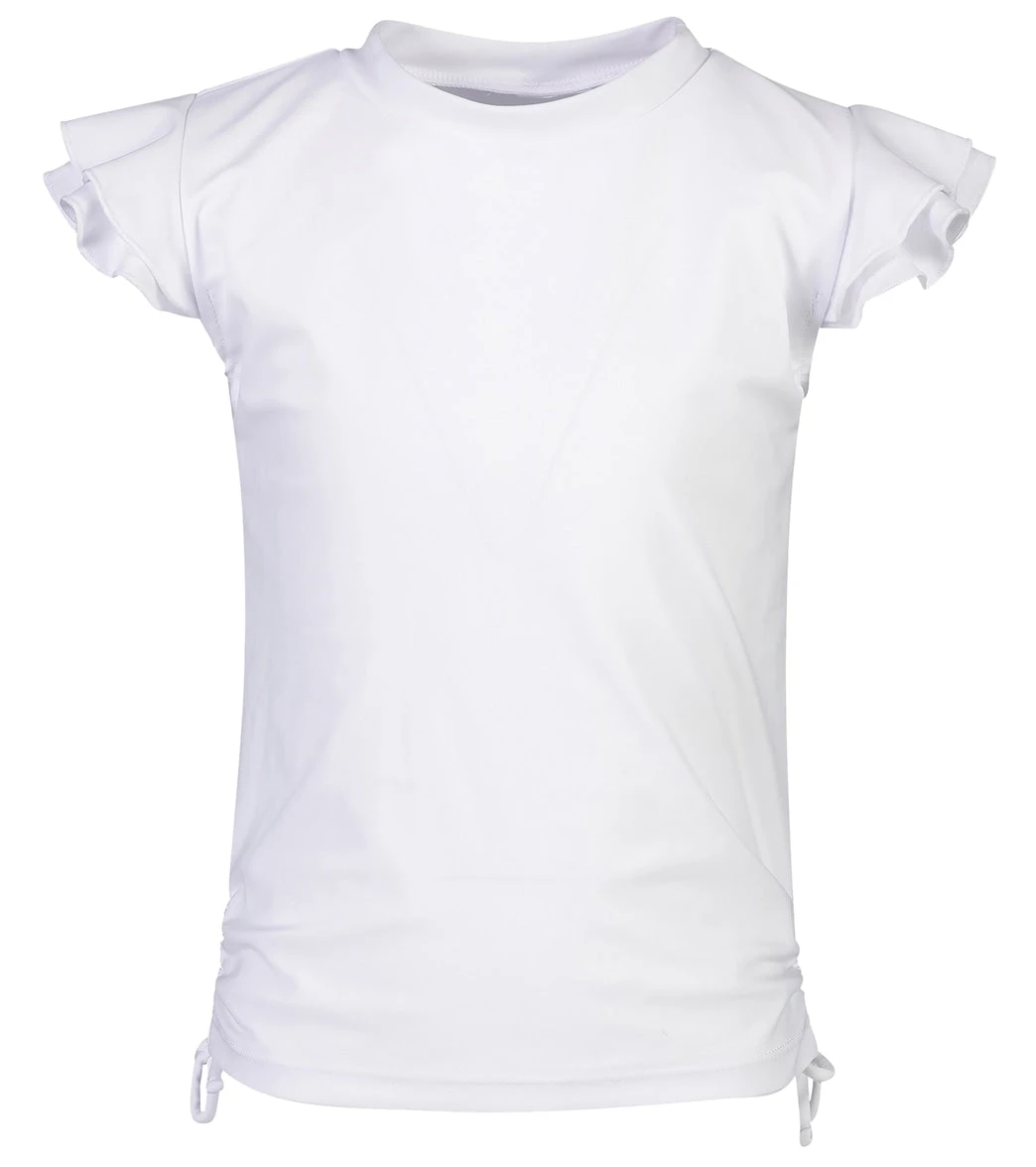 Girls' White Flutter Short Sleeve Rash Guard (Baby, Toddler, Little Kid, Big Kid) 1 Girls' White Flutter Short Sleeve Rash Guard (Baby, Toddler, Little Kid, Big Kid)