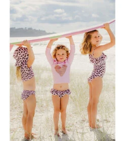 Girls' Wild Love One Shoulder One Piece Swimsuit (Toddler, Little Kid, Big Kid) -Swimming Shops 7631512699048 pink 4a