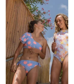 Girls' Beach Bloom One Shoulder Two Piece Bikini Set (Big Kid) -Swimming Shops 7631513125032 blue 3a