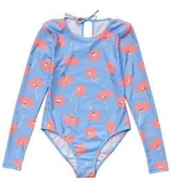 Girls' Beach Bloom Long Sleeve One Piece Swimsuit (Toddler, Little Kid, Big Kid)