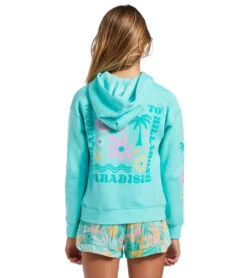 Billabong Girls' Paradise Is Here Pullover Hoodie (Little Kid, Big Kid) -Swimming Shops 7641129320616 lightlagoon 3a